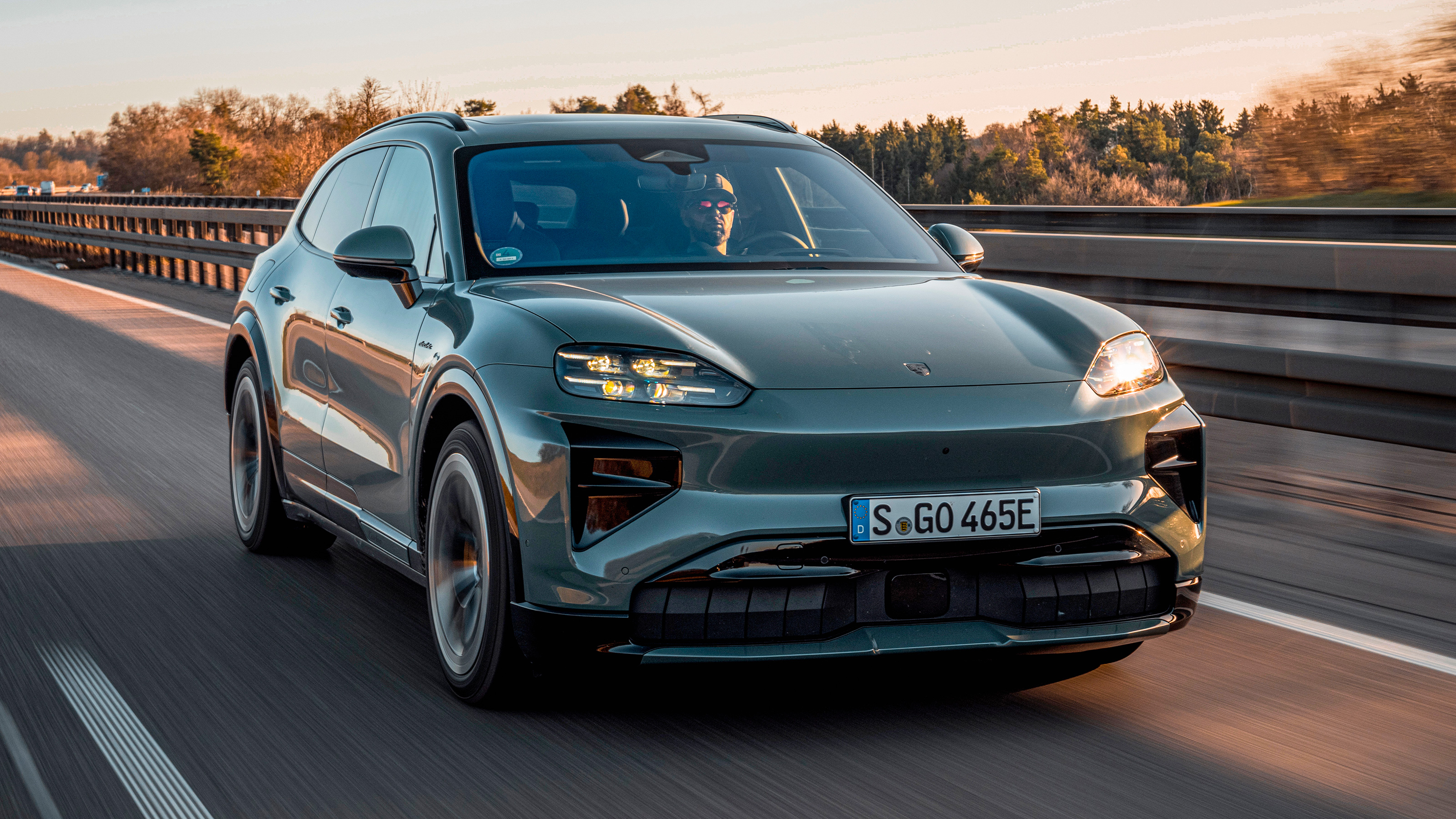 Porsche Cayenne Turbo Electric pictured from the front